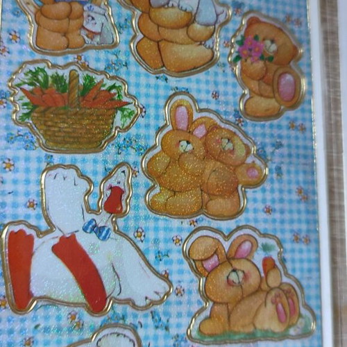 Forever Friends Slim Laser Stickers with Gold Foil, 2 Cards New