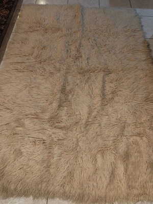 Handmade flokati rug natural color like new