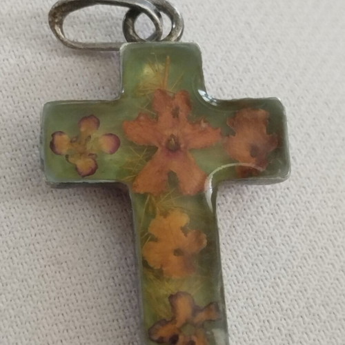 Silver cross floral 925, like new