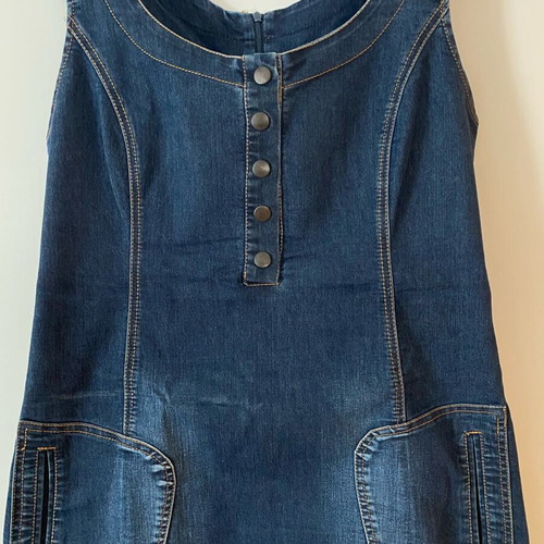 Blue denim dress slim fit like new, size M