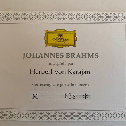 Brahms - Karajan collectible numbered LP box set used, classical