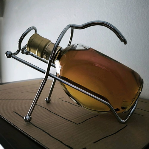 Bottle holder for wine and liqueur, like new, metal