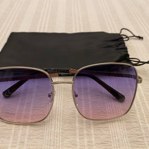 Maxair MA 20119 women's sunglasses new, silver with blue lenses
