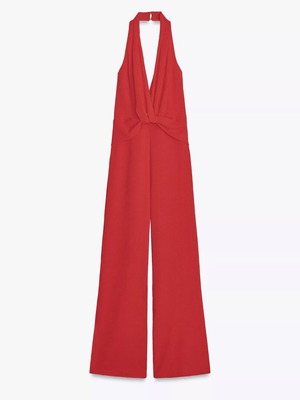Zara jumpsuit large red new