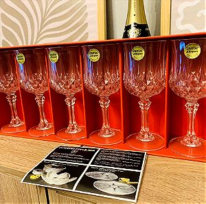 Cristal D' Arques Longchamp - VINTAGE Ποτήρια κρασιού από κρύσταλλο, κολωνάτα, 175ml