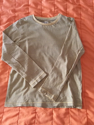 Long-sleeve shirt for boys 6-7 years used, yellow with blue stripes