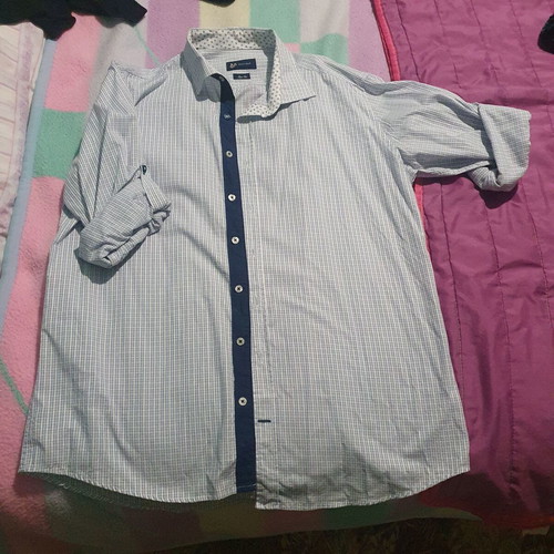 Dur slim fit shirt XL like new, blue and white