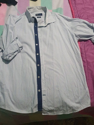 Dur slim fit shirt XL like new, blue and white