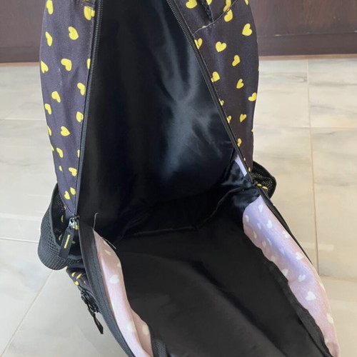 School backpack black like new with spacious compartments