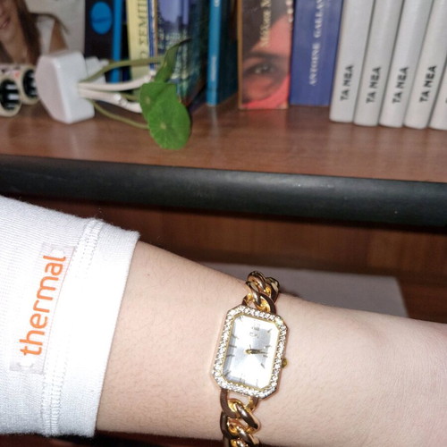Quartz watch gold tone with rhinestones new