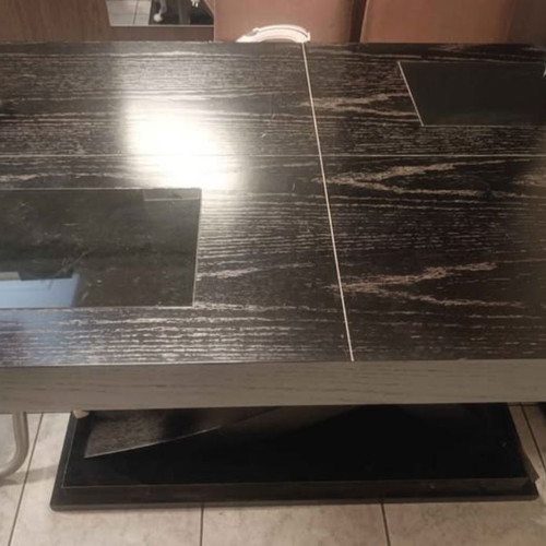 Dining table used, solid wood, dark brown, extendable 1.70x0.90m