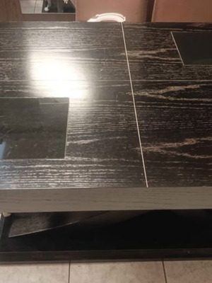 Dining table used, solid wood, dark brown, extendable 1.70x0.90m