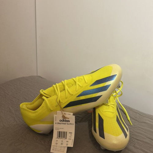 Adidas X Crazyfast Elite SG football boots, yellow and black, size 44.5