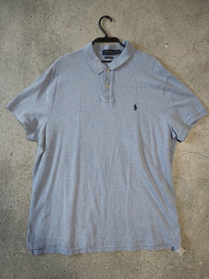 Polo Ralph Lauren men's polo shirt XXL custom slim fit, like new, light blue