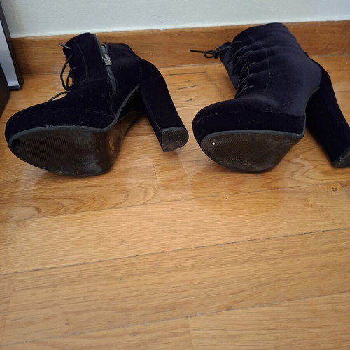 Fred suede ankle boots new, size 37, 12 cm heel, black