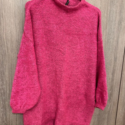 Women's blouse dress used fuchsia fine wool Stradivarius size S