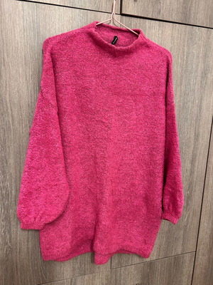 Women's blouse dress used fuchsia fine wool Stradivarius size S