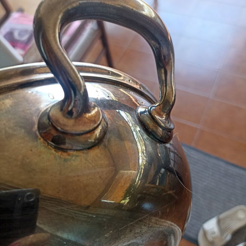 Silver-plated brass serving dish used, Italian origin, late 19th century
