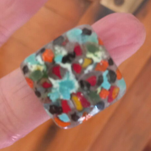 Ring one size made of glass
