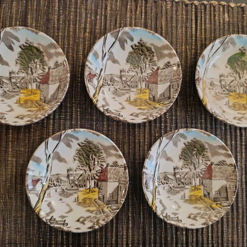 W.H. Grindley Sunday Morning bowls set of 5 like new