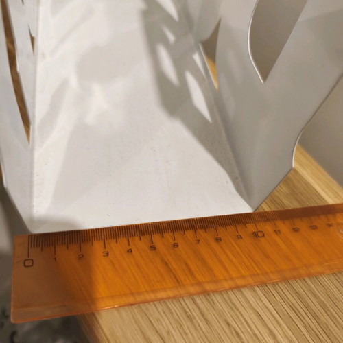 Metallic white newspaper magazine holder like new