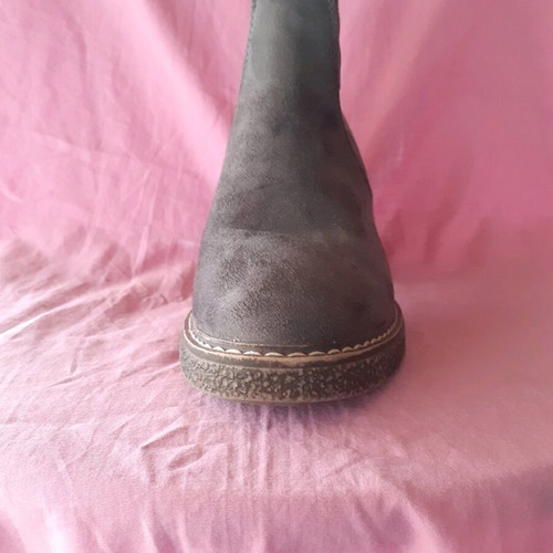 Women's boots like new, grey fabric imitation suede, size 38