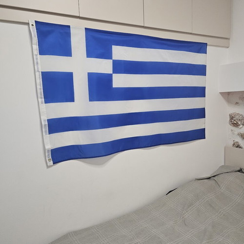 Ελληνική σημαία πολυεστερική νάιλον με κρίκους 150x90cm καινούργια