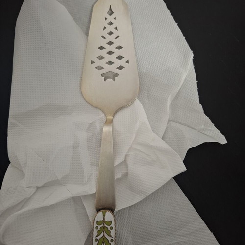 Vintage Soviet Cake Serving Spatula with Enamel Made in USSR like new