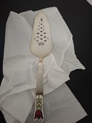 Vintage Soviet Cake Serving Spatula with Enamel Made in USSR like new