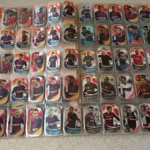 Football metallic tags set of 350 used in album