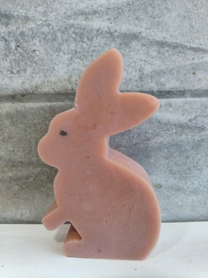Handmade decorative scented wax rabbit pink brown