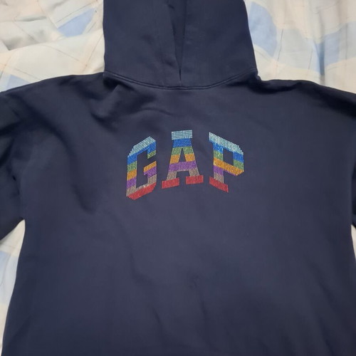 Gap women's sweatshirt like new with colorful rhinestone logo, size S