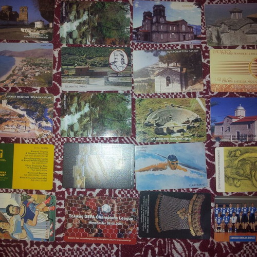 Phone cards used, pack of 20 pieces
