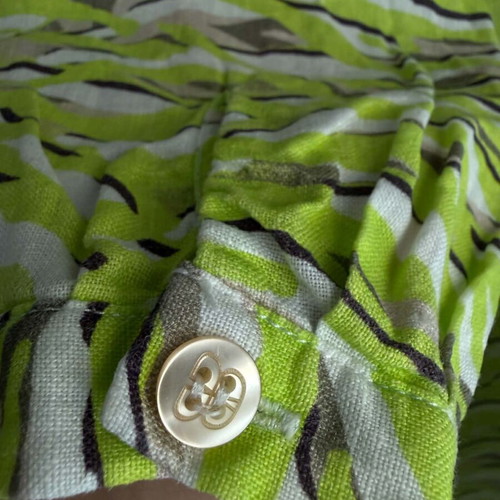 Basler linen blouse 3XL like new, white and green