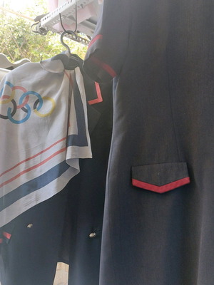 Olympic Airways flight attendant uniform ArtistI ItalianI like new with Tseklenis scarf