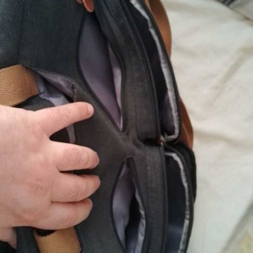 Laptop bag backpack 17.3" like new, durable canvas, anthracite