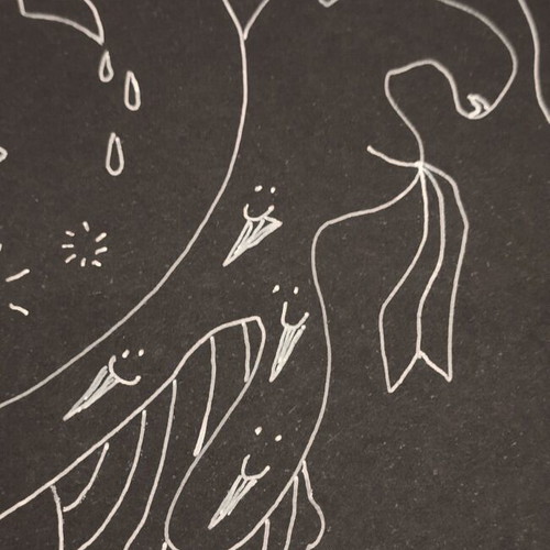 The Antichrist Original Artwork White Gel Pen on Black Paper
