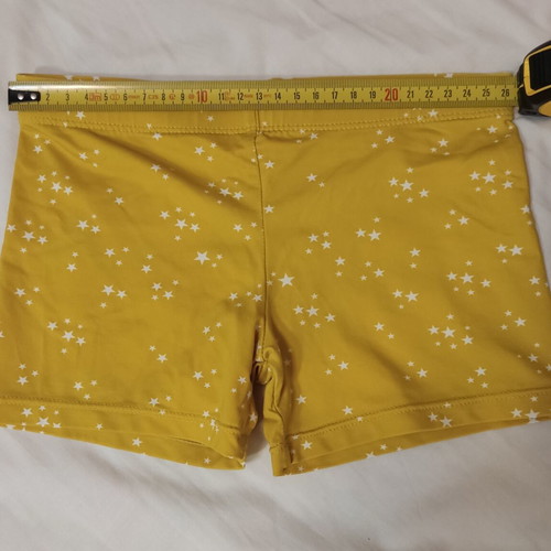Gocco kids' swimsuit like new, white stars on light mustard, size 5-6 years