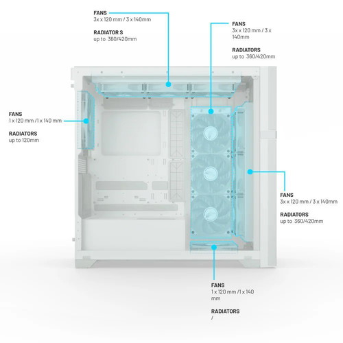 Valkyrie VK-02 Lite Mid Tower ATX computer case with side window white new