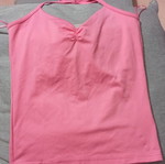 Blouse tied at neck, pink, like new, one size