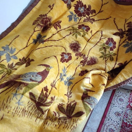 Vintage double-sided blanket 190x230 cm new