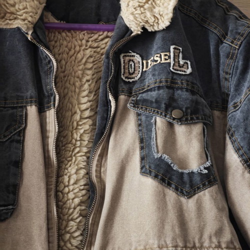 Diesel vintage men's denim jacket used, size L