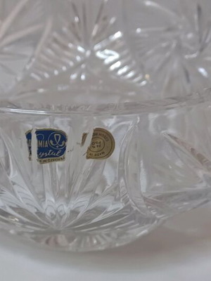 Bohemian carved crystal bowl like new