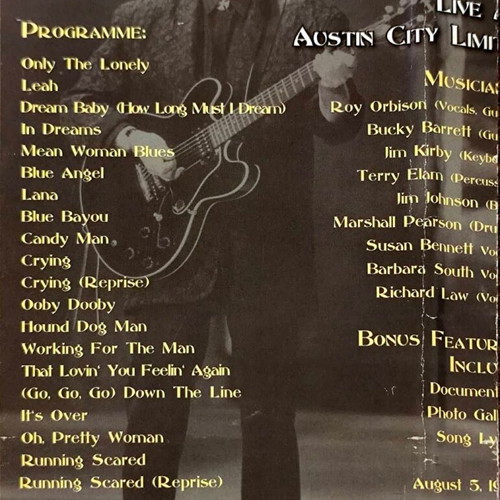 Roy Orbison Live At Austin City Limits DVD used, rock