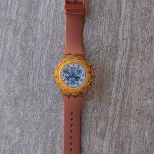 Swatch chrono wristwatch, colorful, new strap and battery