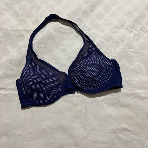 Vintage bikini top size M, like new, blue polka dot