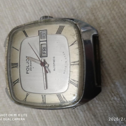 Poljot Automatic 2627H Square Watch like new, men's, white beige