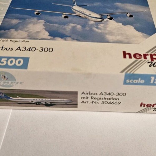 Herpa Olympic Airways Airbus A340-300 diecast model like new with box
