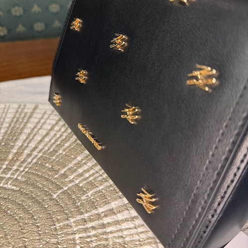 Karl Lagerfeld K/Autograph SM Crossbody Bag new, black and gold leather