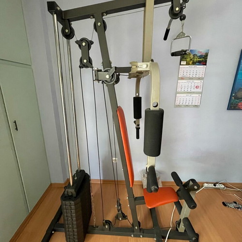 Alpine G41 fitness machine used with 3 handles and adjustable weights